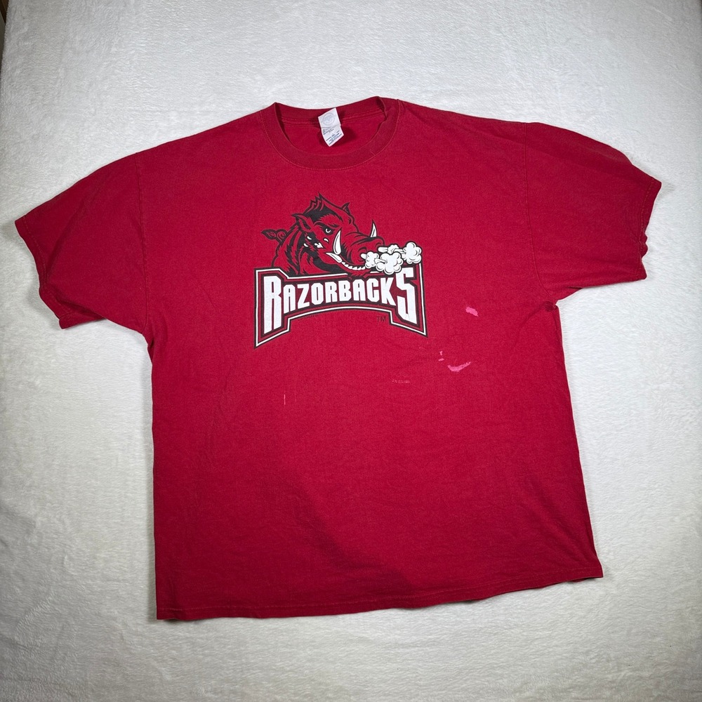 Arkansas Razorbacks T‎ Shirt 2XL Red Delta Magnum Weight Cotton Adult
